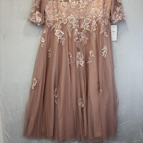 NWT JJ's House Lace Tulle Gown 26W Dusty Rose Embroidered Evening Bridesmaid - Picture 14 of 16